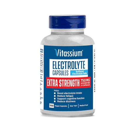 SaltStick Electrolyte Tablets Bottle Vitassium Extra Strength Electrolyte Capsules V-08-ES100