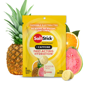 SaltStick Electrolyte Tablets Single / Tropical Twist w/ Caffeine Fastchews Chewable Electrolyte Tablets SS-12-C03-1010