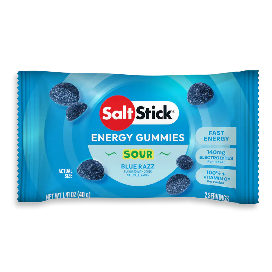 SaltStick Energy Chews Single / Sour Blue Razz Berry Energy Gummies SS-10-6070