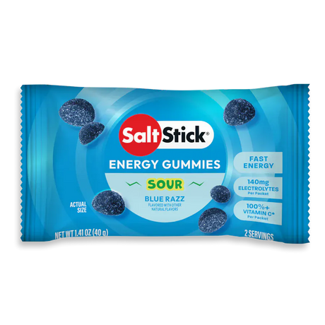 SaltStick Energy Chews Single / Sour Blue Razz Berry Energy Gummies SS-10-6070