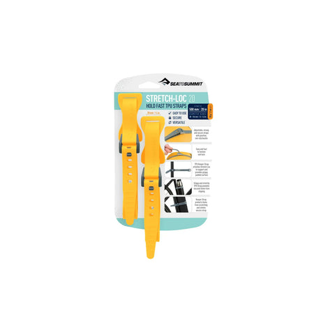 Sea to Summit 375mm / Yellow Stretch-Loc TPU Strap 20mm - [2 Pack] ASLSTRP20X375YW