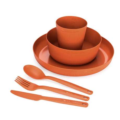 Sea to Summit Dinnerware Set Burnt Orange Camp Dinnerware Set w/ Mesh Sack - [6 Piece] 054304