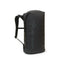 Sea to Summit Big River Dry Backpack in Jet Black, side view showing the roll-top and shoulder harness