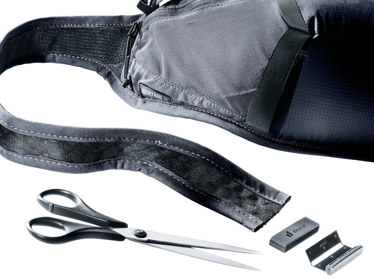 Deuter Shortrail III cut-to-size waist belt with scissors and end caps