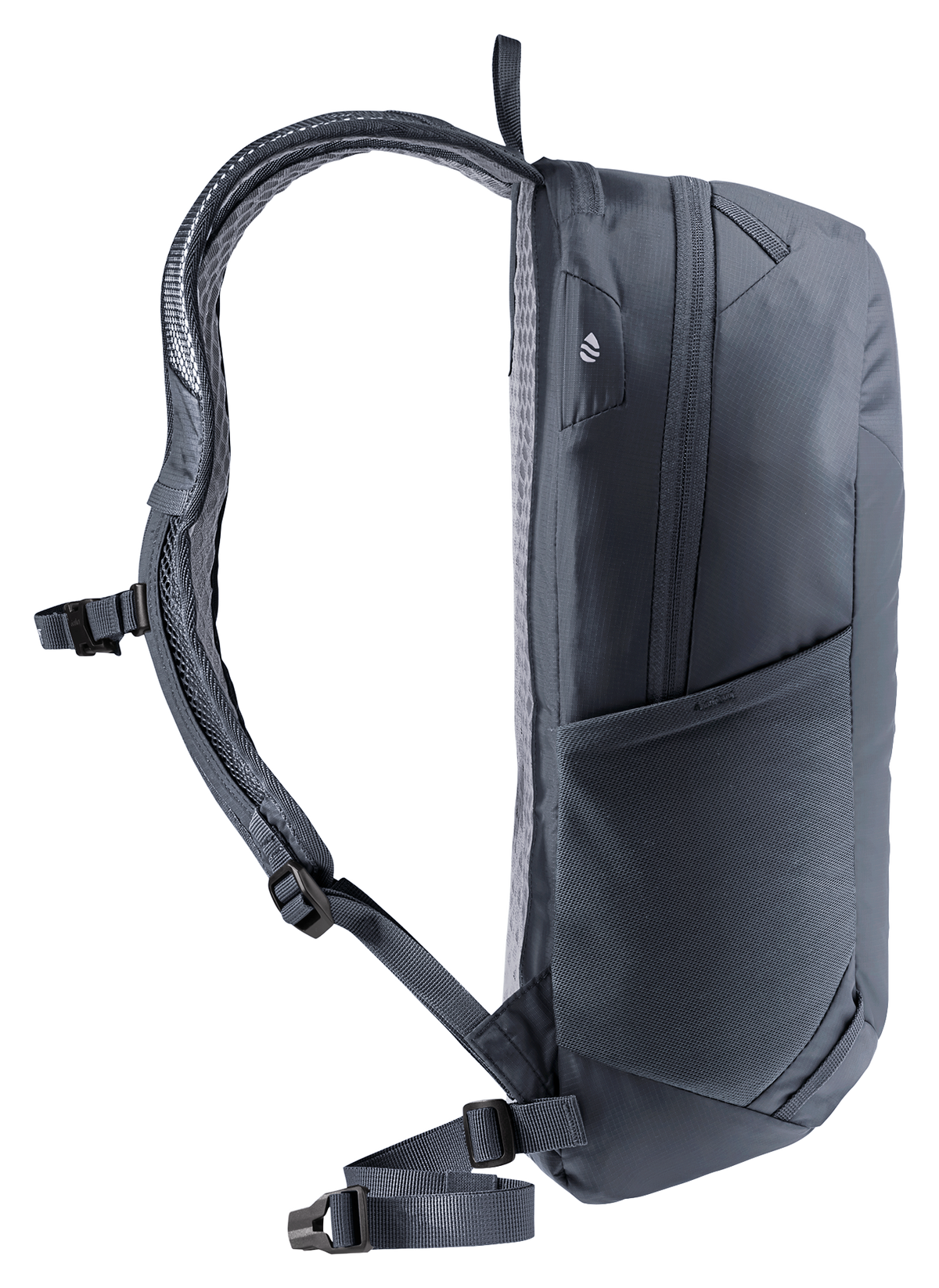 Side profile of the Deuter Speed Lite 13 showing its slim, close-fitting shape