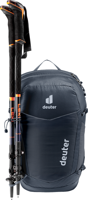 Deuter Speed Lite Pro 17 SL with trekking poles on the side pole attachment