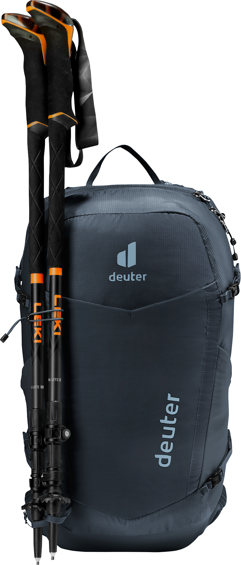 Deuter Speed Lite Pro 19 carrying folded trekking poles on the side