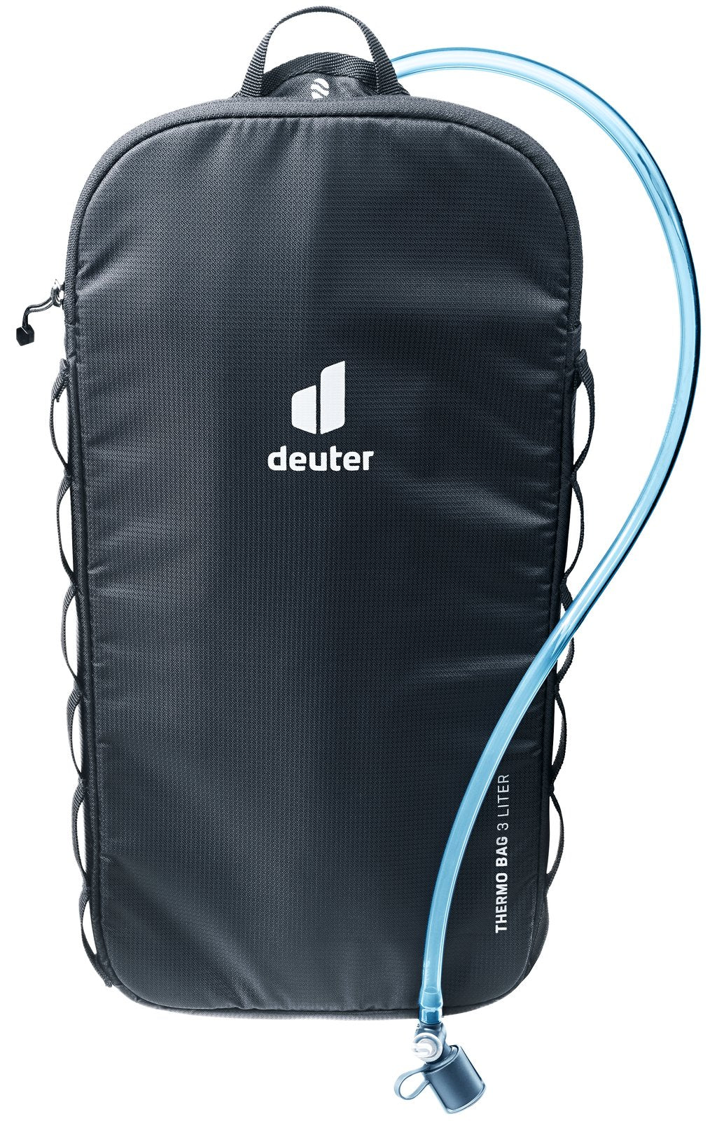 Deuter Streamer Thermo Bag 3.0 L in Black, insulated sleeve with a bladder drink tube running out the top