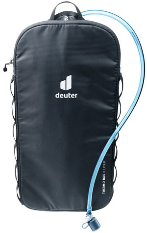 Deuter Streamer Thermo Bag 3.0 L in Black, insulated sleeve with a bladder drink tube running out the top