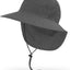 Ultra Adventure Storm Hat in Shadow grey with neck cape and chinstrap, front view