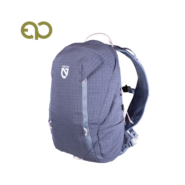 Nemo Resolve 15L daypack in Blue Granite, front three-quarter view with Endless Promise logo