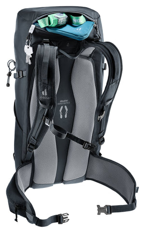 Deuter Telatie 26 lid pocket open with sunglasses and small items inside