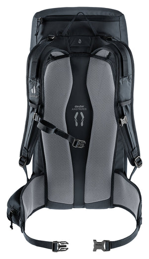 Back of the Deuter Telatie 26 showing the Airstripes back padding and hip fins