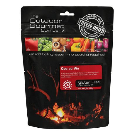 The Outdoor Gourmet Company Dehydrated Meals 2 Serves / Coq Au Vin Freeze-dried Gourmet Meals OGC202