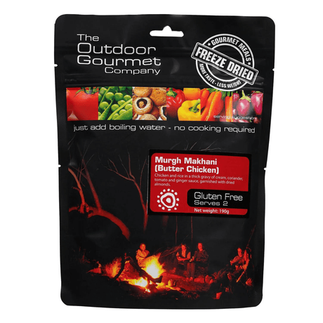 The Outdoor Gourmet Company Dehydrated Meals 2 Serves / Murgh Makhani (Butter Chicken) Freeze-dried Gourmet Meals OGC201