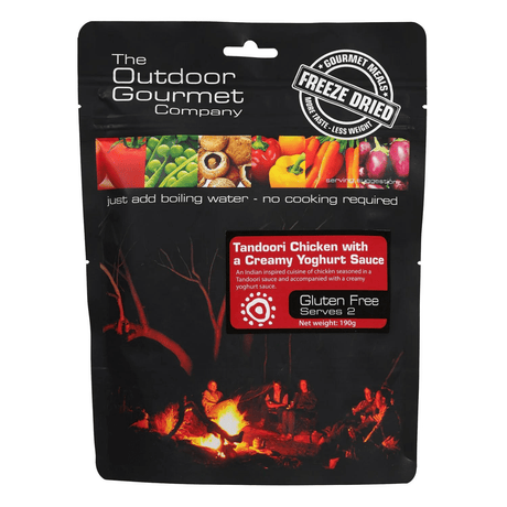 The Outdoor Gourmet Company Dehydrated Meals 2 Serves / Tandoori Chicken with a Creamy Yoghurt Sauce Freeze-dried Gourmet Meals OGC204