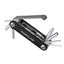 Topeak Tubi 11 black multi-tool fanned open showing Allen keys, Torx and tyre lever