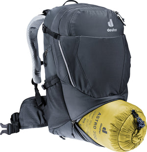 Deuter Trans Alpine 22 SL bottom compartment open with a sleeping bag inside