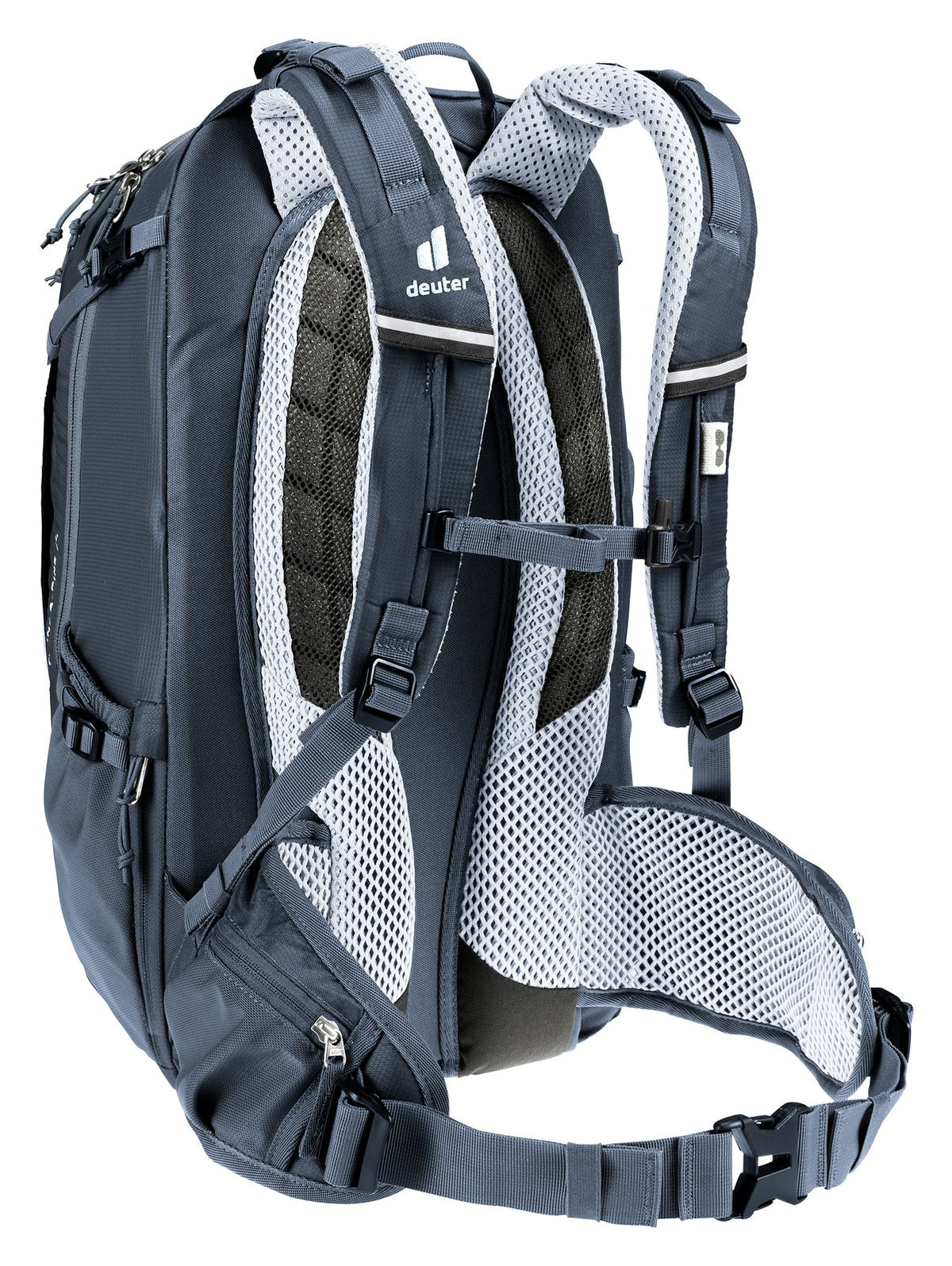 Deuter Trans Alpine 24 rear three-quarter view of the harness and sternum strap
