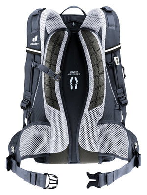 Back of the Deuter Trans Alpine 24 showing the Airstripes padding and mesh hip fins