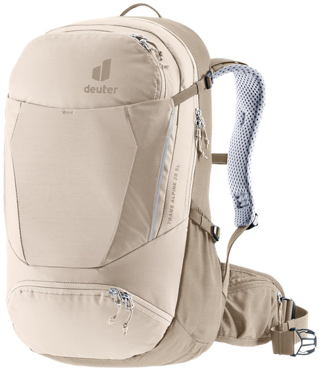 Deuter Trans Alpine 28 SL in Alu Greystone, sand-coloured bike pack