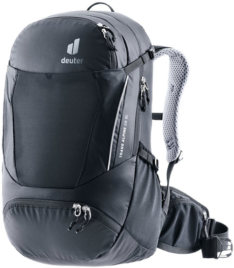 Deuter Trans Alpine 28 SL women's bike backpack in Black, front three-quarter view