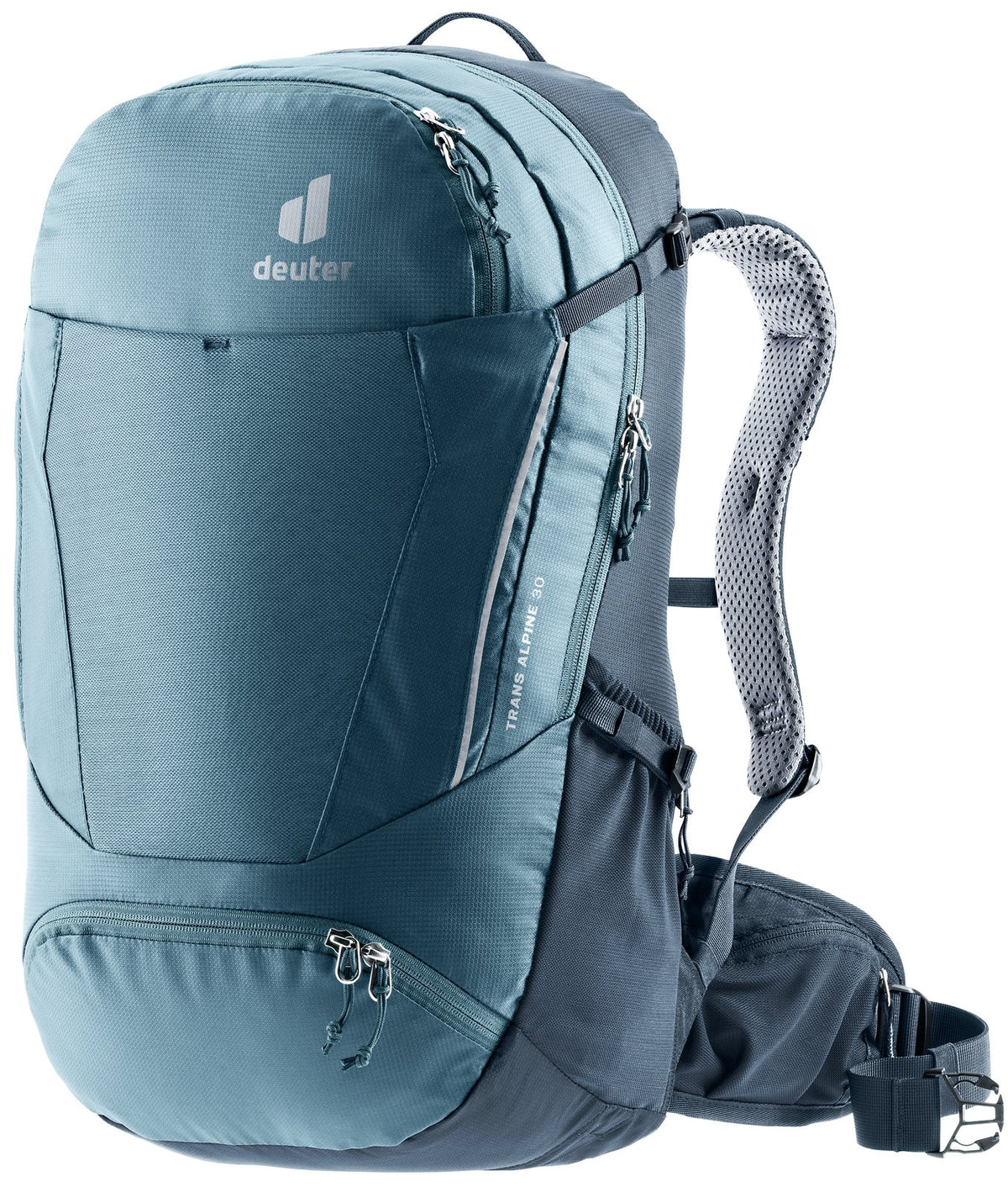 Deuter Trans Alpine 30 in Atlantic Ink, blue-grey bike pack with navy base