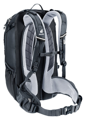 Deuter Trans Alpine 30 rear three-quarter view of the shoulder straps and sternum strap