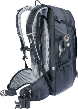 Deuter Trans Alpine 32 EL with a pump in the zipped side pocket