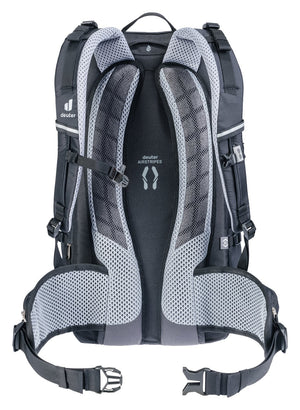 Back of the Deuter Trans Alpine 32 EL showing the Airstripes padding and mesh hip fins