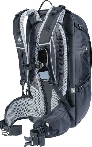 Deuter Trans Alpine 32 EL rear three-quarter view with sunglasses tucked into the shoulder strap