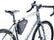 Deuter Triangle Bag 1.7 in Black strapped into the frame corner of a grey gravel bike