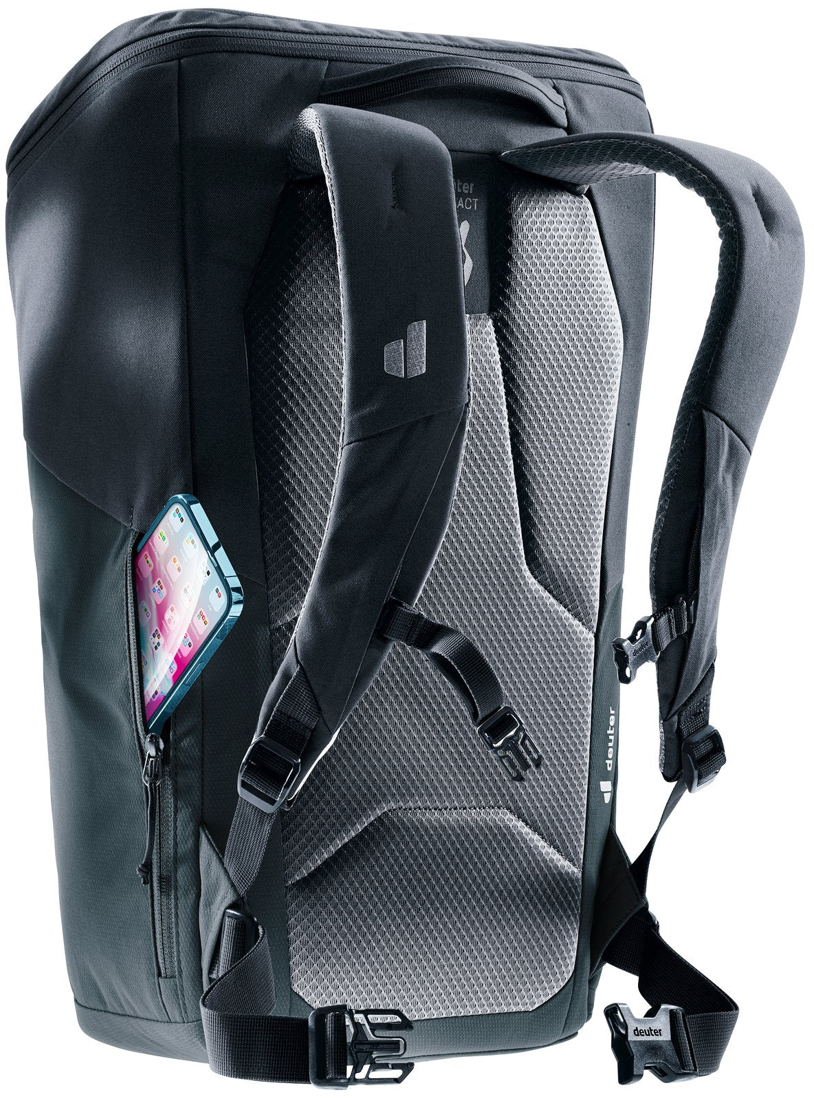 Deuter UP Stockholm with a phone in the cell phone pocket