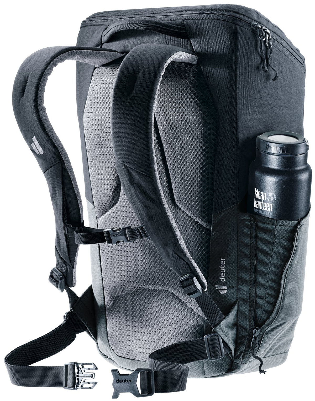 Deuter UP Stockholm with a drink bottle tucked in a side pocket