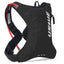 USWE Race 2.0 hydration pack in Black, three-quarter view with red drink tube
