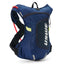 USWE Raw 4L hydration pack in Blue with yellow accents, front three-quarter view
