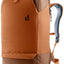 Deuter Utilion 34+5 roll-top backpack in Pecan Mocha, burnt orange with brown base, front view