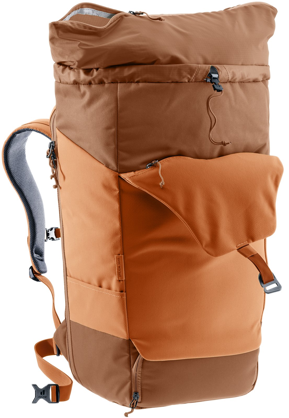 Deuter Utilion 34+5 with the roll-top unrolled and extended for extra volume