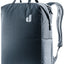 Deuter Vista city backpack in Black, front three-quarter view with tote handles