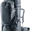 Deuter Voyager 60+10 SL women's travel backpack in Black with daypack docked on the front