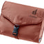 Deuter Wash Bag I in Caspia, rust red toiletry bag, folded closed