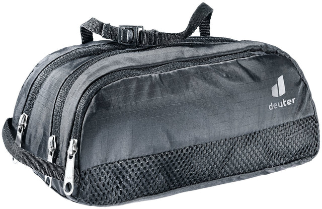 Deuter Wash Bag Tour II toiletry bag in Black with clip hanging loop