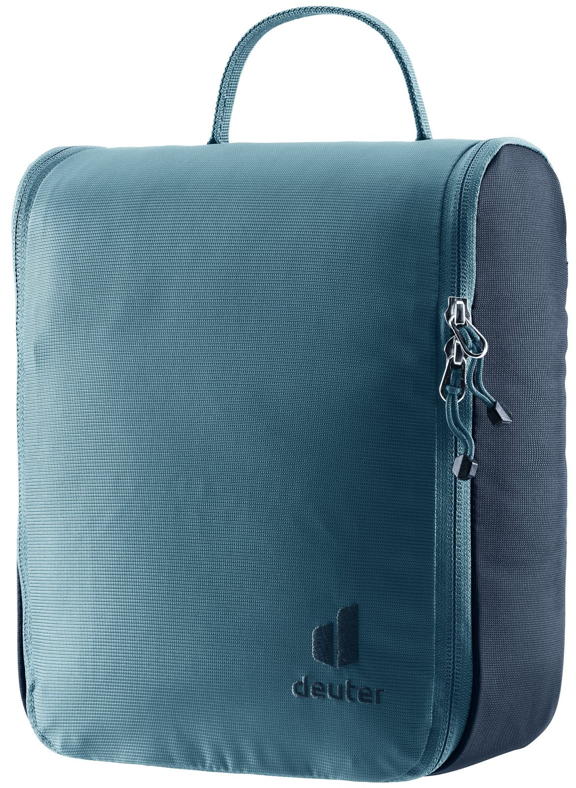 Deuter Wash Center II in Atlantic Ink, light blue toiletry bag with navy sides