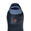 Nemo Tempo men's sleeping bag in Stormy Night navy with Blue Horizon hood lining, top view