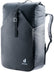 Deuter Xberg 25 convertible pannier backpack in Black, front view with roll-top