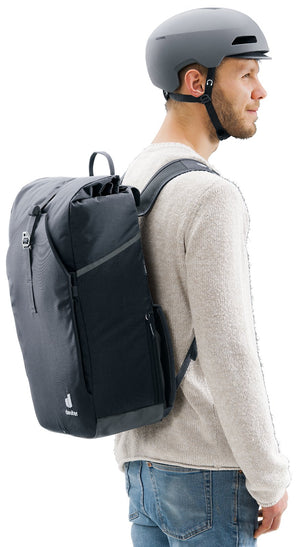 Man wearing the Deuter Xberg 25 as a backpack, side view