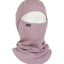 XTM Merino 230 Wool Balaclava in Fog, a dusty pink, front view with the long neck draped at the base