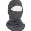 XTM Merino 230 Wool Balaclava in Mid Grey Marle, front view showing the face opening and XTM logo tab
