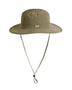 XTM Gellibrand II wide brim hat in Light Khaki olive, front view with XTM badge and chin strap