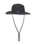 XTM Gellibrand II wide brim hat in Pavement charcoal, front view with chin strap and cord lock